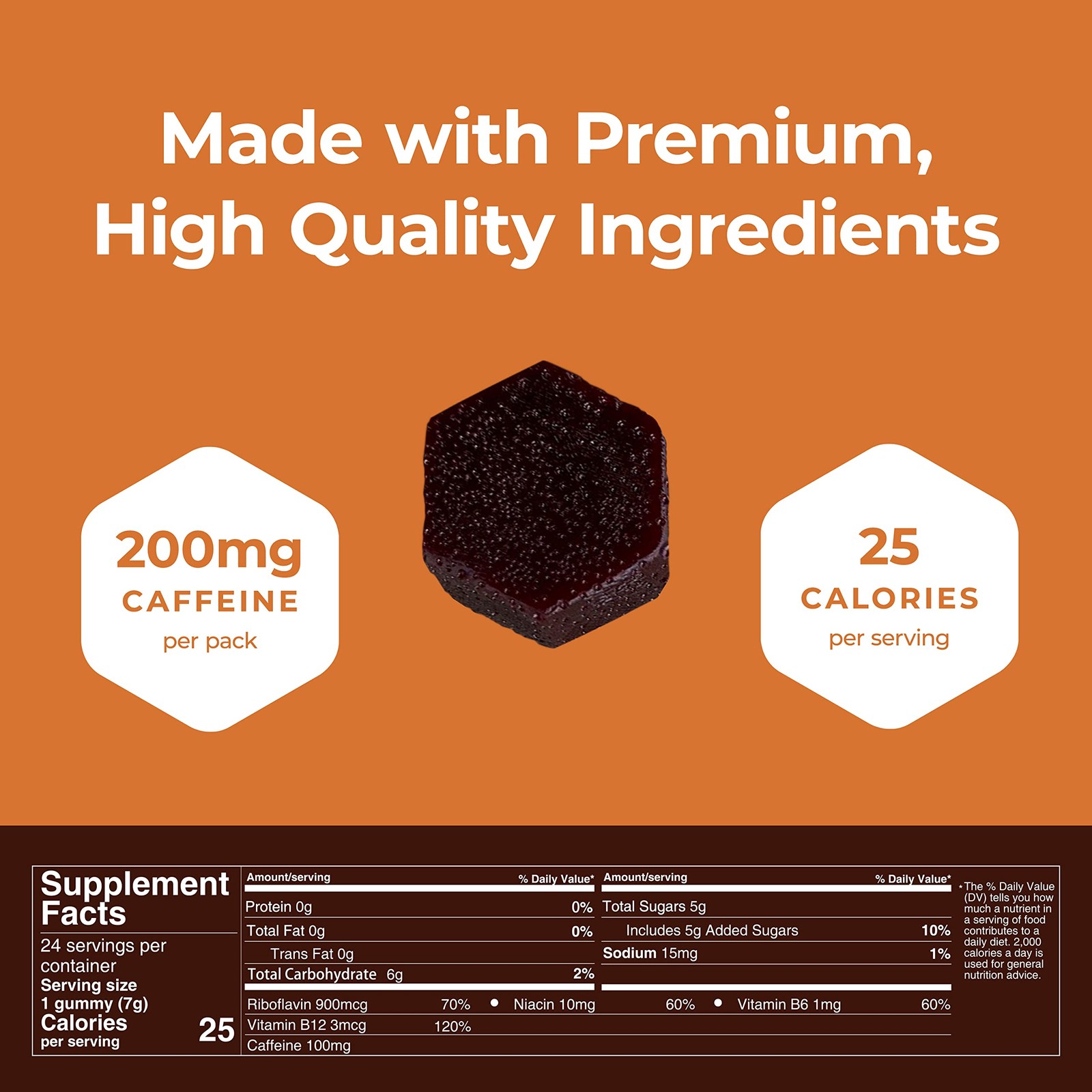 Seattle Gummy Company Caffeine Energy Gummies 12-Pack, Salted Caramel Chocola…