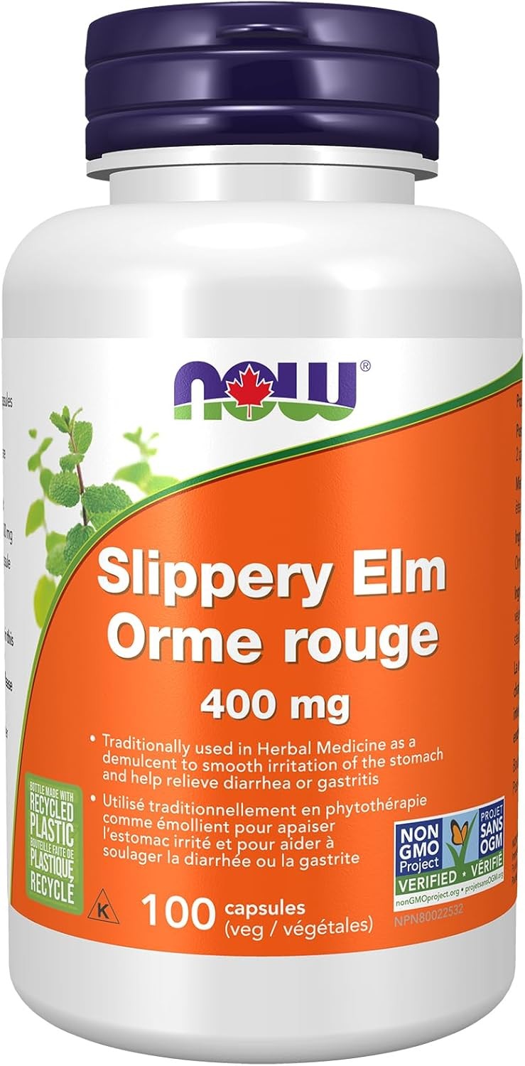 NOW Supplements, Slippery Elm (Ulmus rubra) 400 mg, Herbal Supplement, 100 Veg C