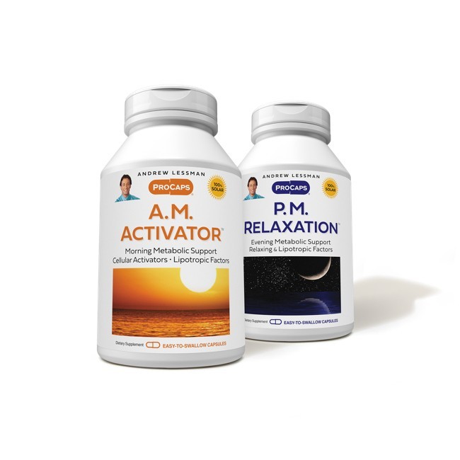 Andrew Lessman AM Activator and PM Relaxation Kit 180 Capsules of Each