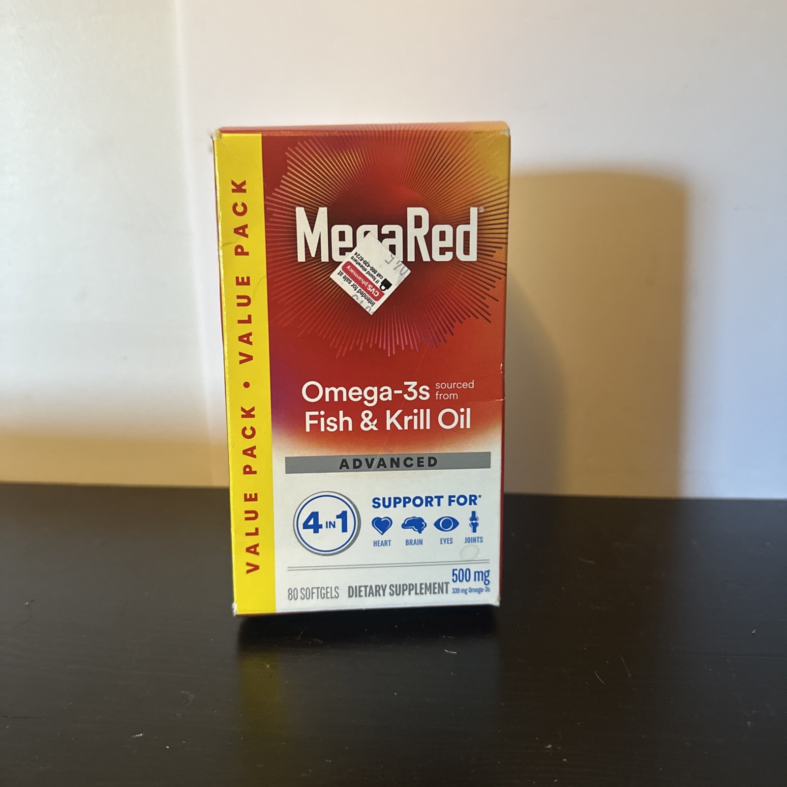 Schiff 4 in 1 500mg Omega 3 Fish Oil – 80 Softgels Exp 6/25