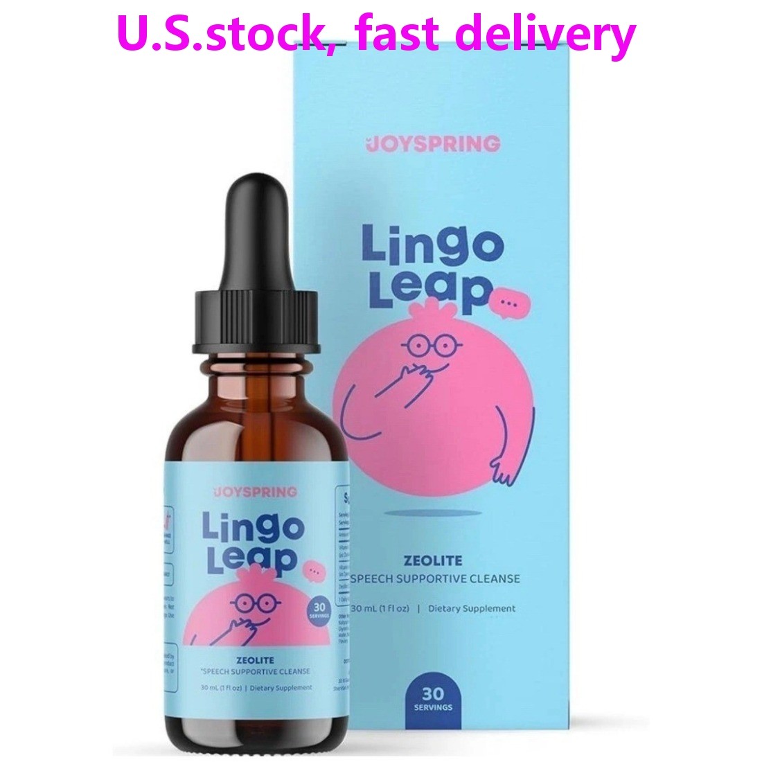 30ML JoySpring Lingo Leap Kids Zeolite Drops Speech Delay Support Detox Formula