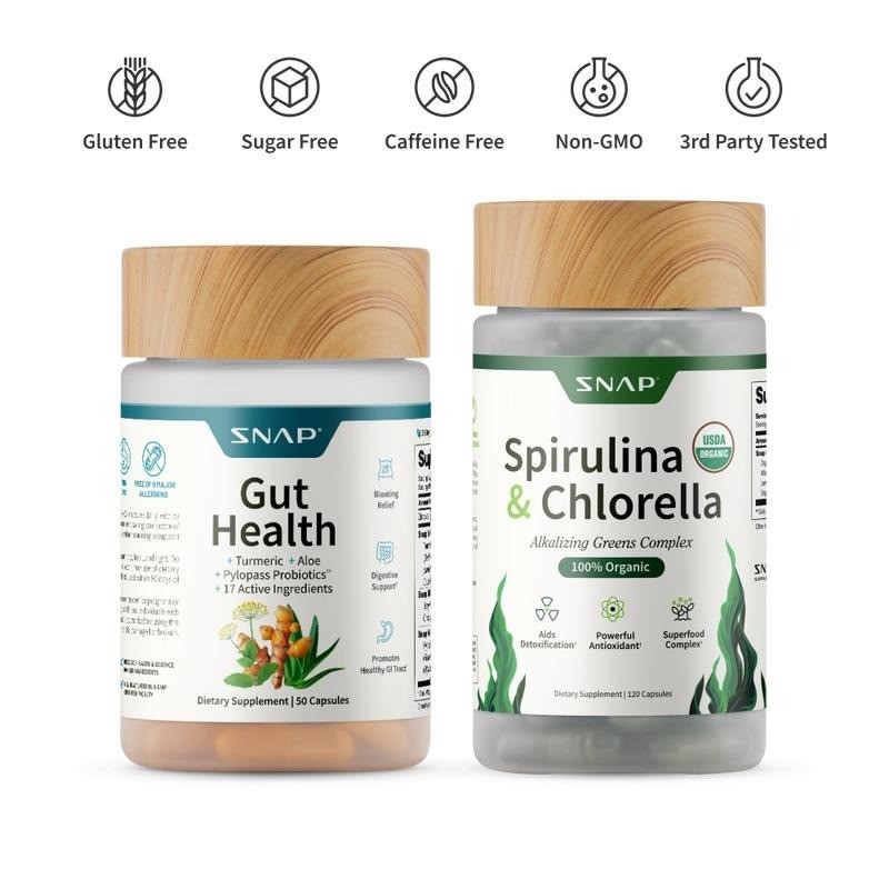Gut Health Detox Duo Spirulina Chlorella Digestive Immune Support