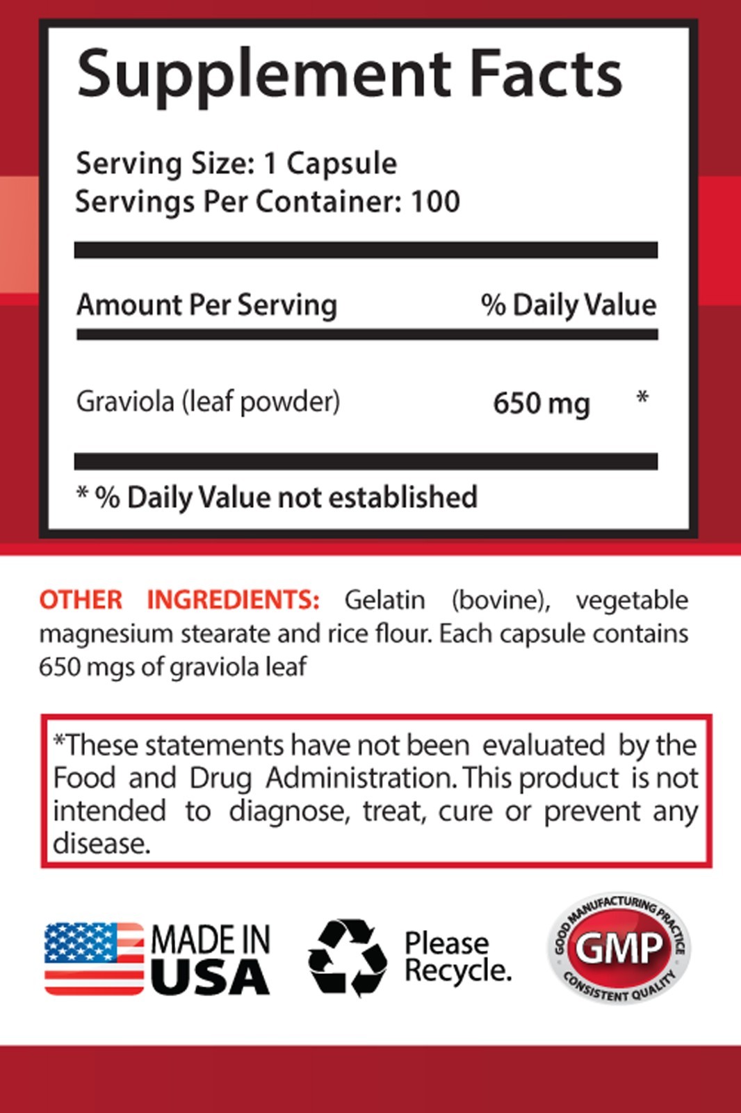 Graviola Extract – GRAVIOLA EXTRACT 650 – Healthy Immune 1 Bottle