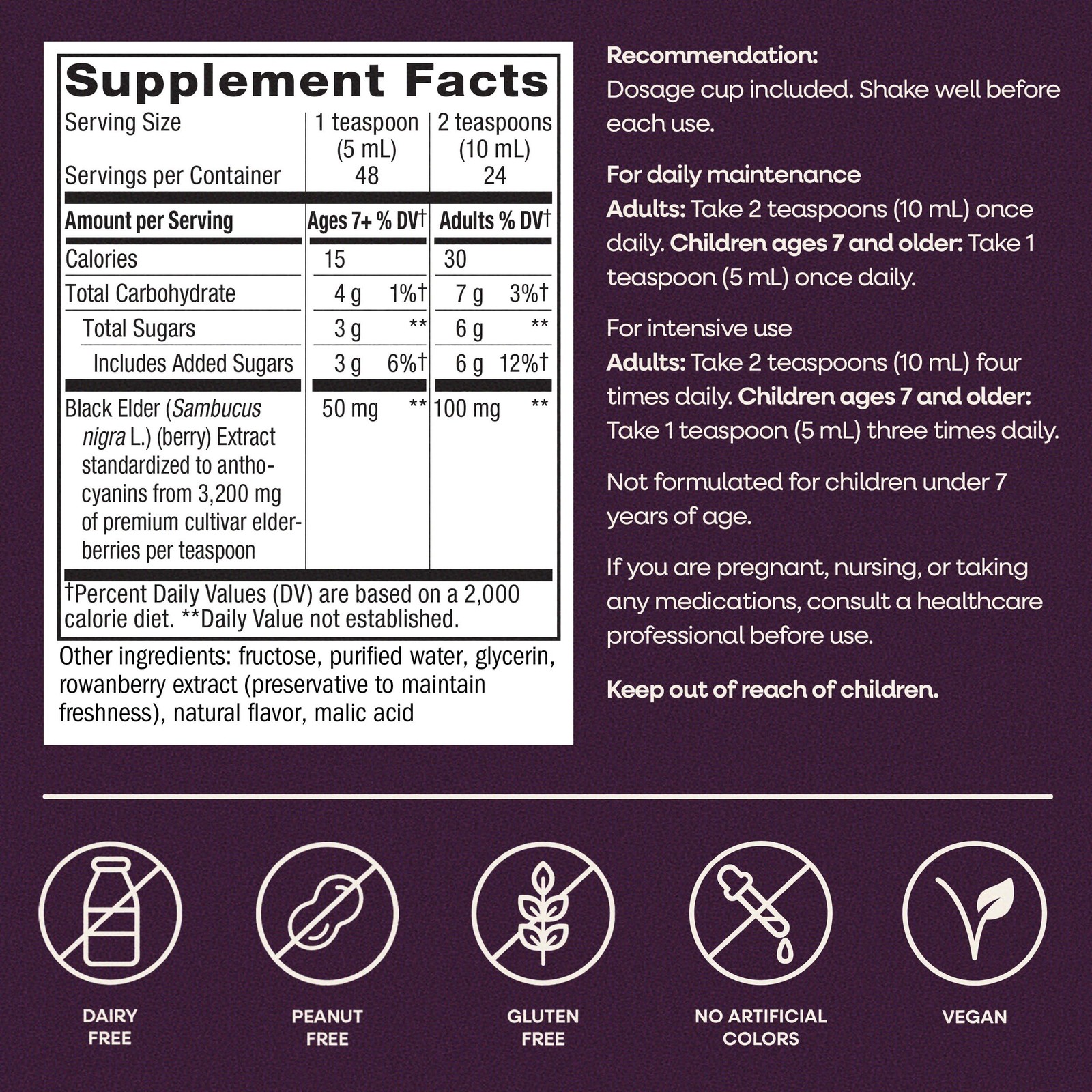 Nature’s Way Sambucus Elderberry Traditional Immune 8 Fl Oz (Pack of 1), –
