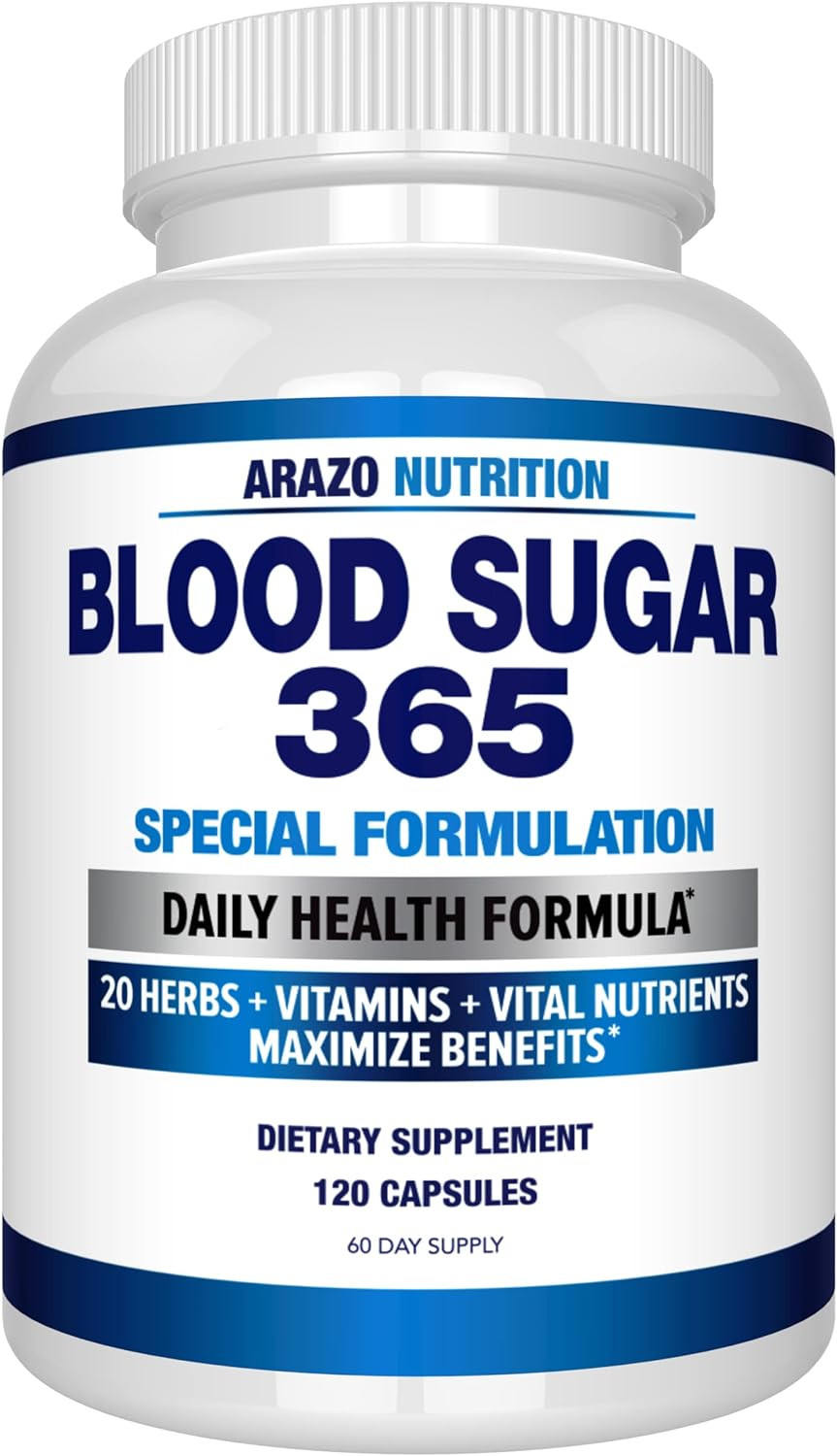 Arazo Nutrition Blood Sugar 365 Supplement – Supports Healthy Energy Levels – 12