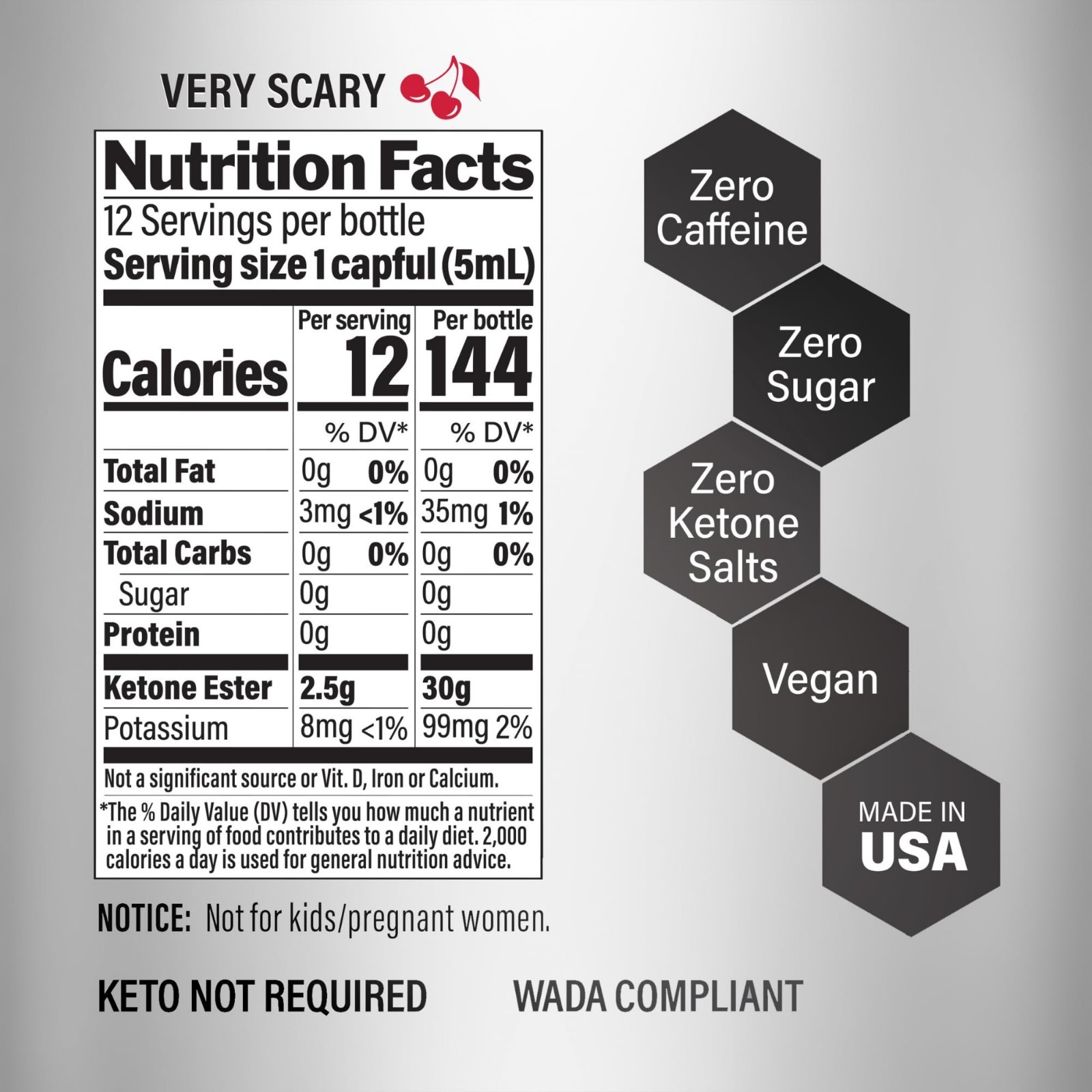 Exogenous Ketone Ester Concentrate – Sugar-Free, Caffeine-Free, 12 Servings x 3