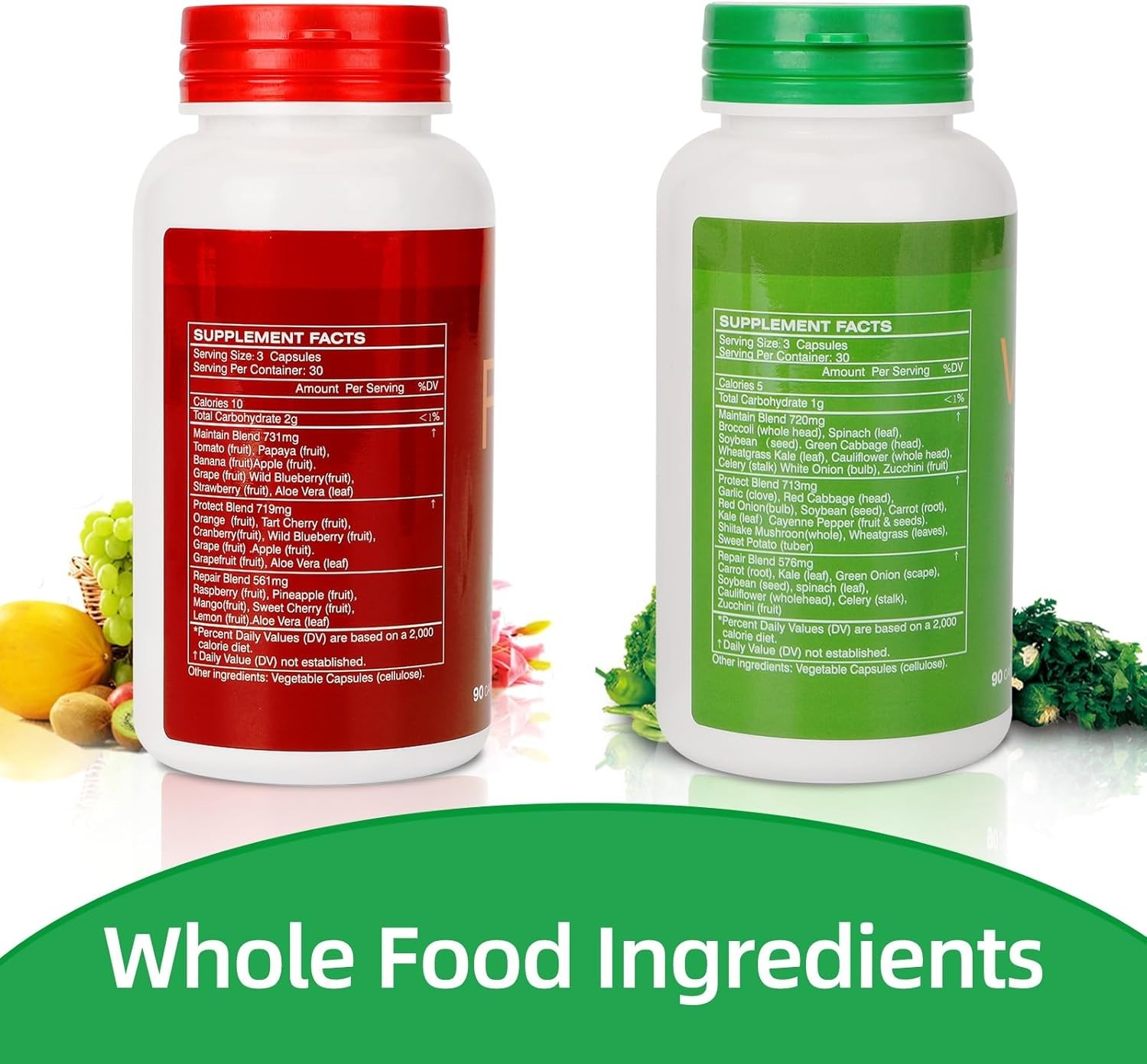 Fruits and Veggies Supplement Balance of Daily Nature 180 Capsules – 2 Bottles