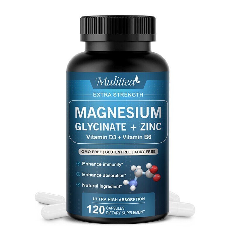 Magnesium Glycinate 500mg With Zinc,D3 Improved Sleep, Stress , Anxiety Relief
