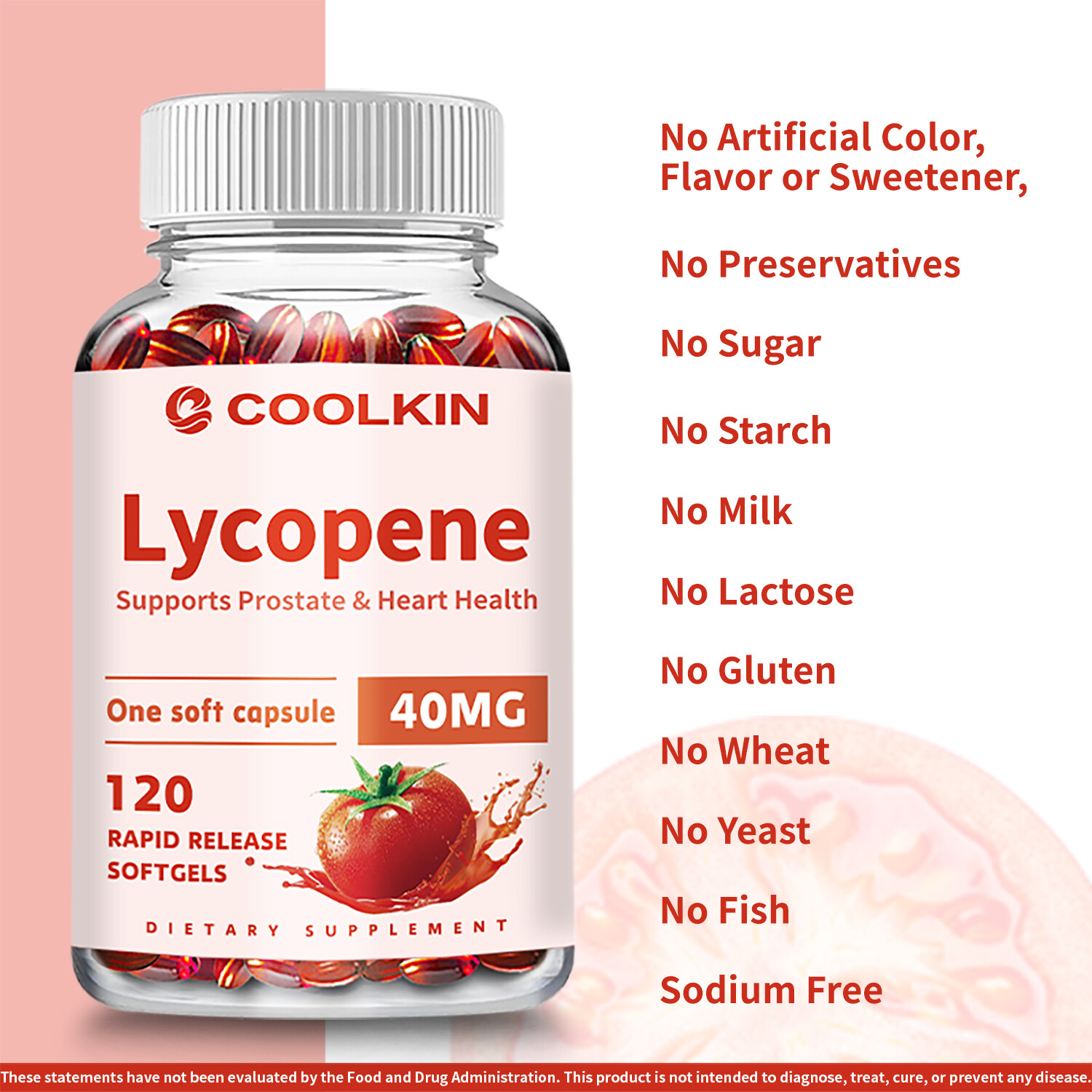 Lycopene 40mg-Antioxidant Prostate Health Support Immune & Heart Health Support