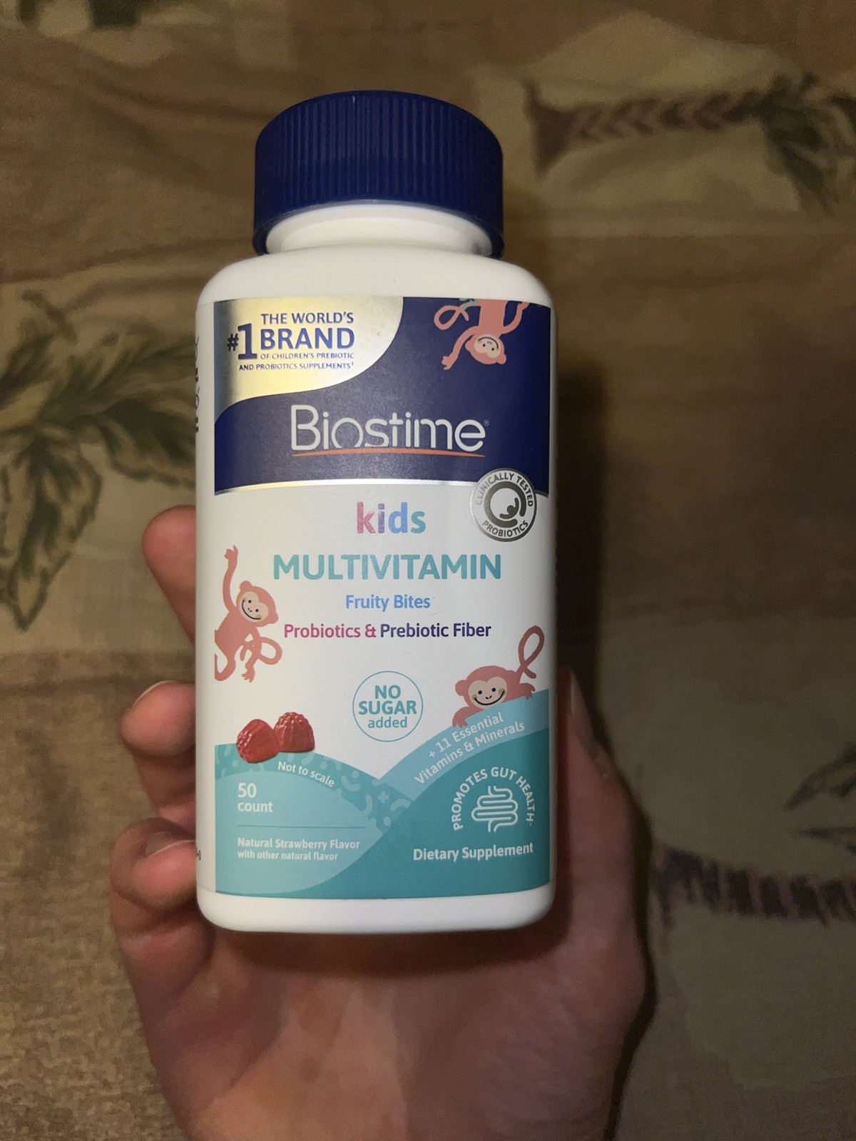 Biostime Kids Multivitamin Probiotics Prebiotic Fiber Fruity Bites Gummies 50ct