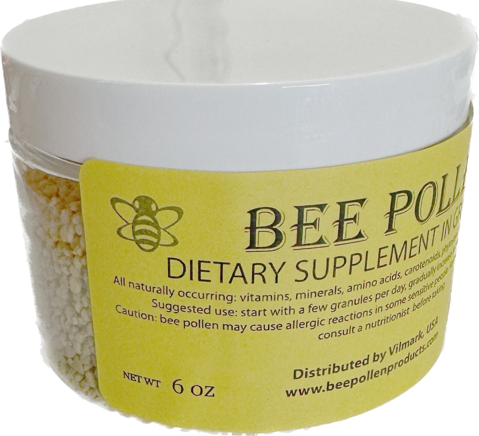 BEE POLLEN 100% Pure Natural Bee Pollen Granules 6 oz FDA Certified