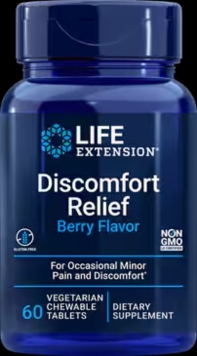 3X Life Extension Discomfort Relief (Berry) 60 vegetarian chewable tablets