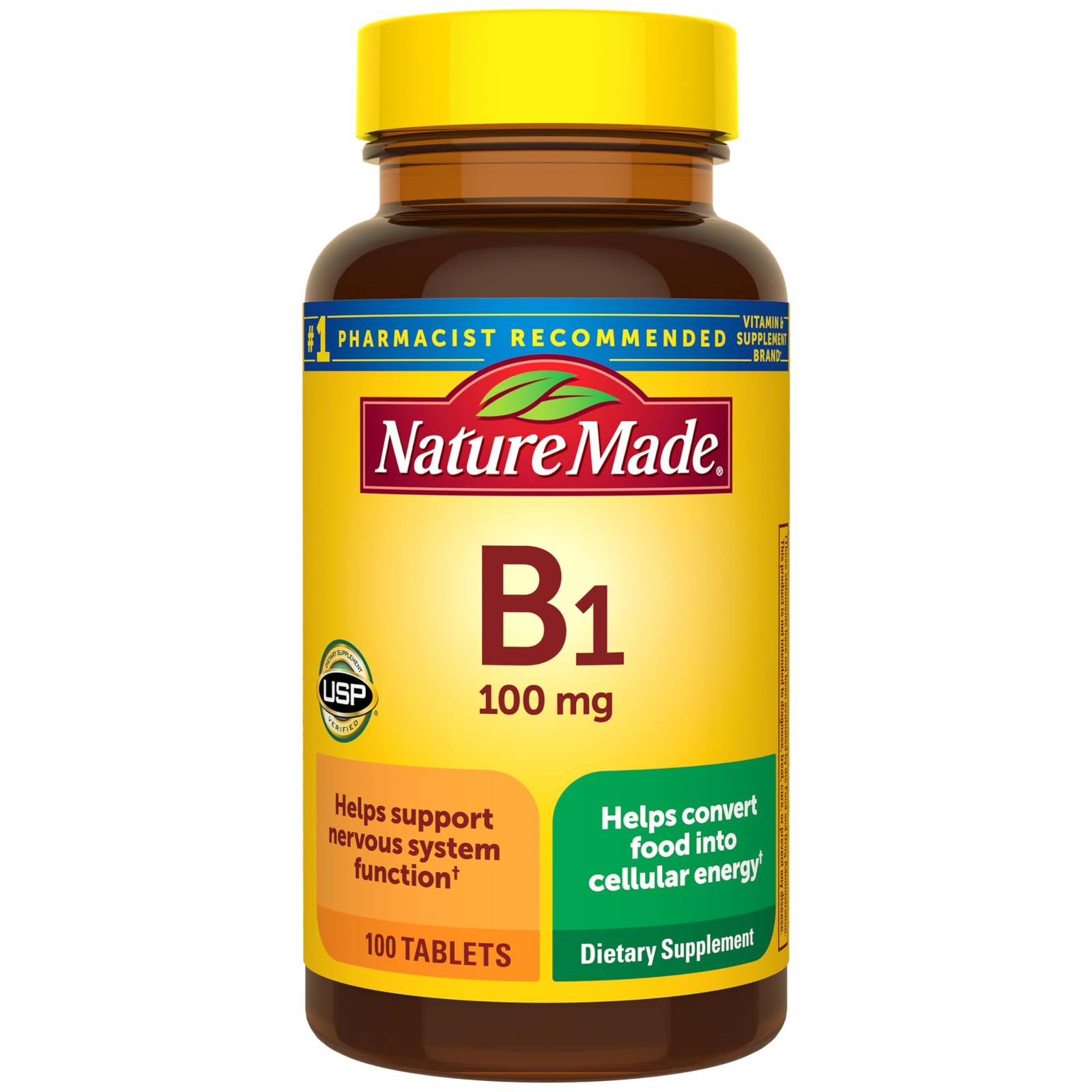 Nature Made Vitamin B1 100mg, Thiamine Supplement 100 Count (Pack of 1)