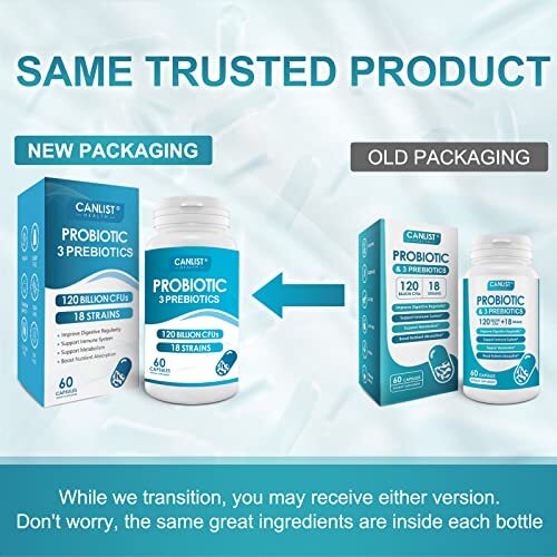 100 Billion Probiotics CFU Potency Gut Health Women Men 60 Capsules