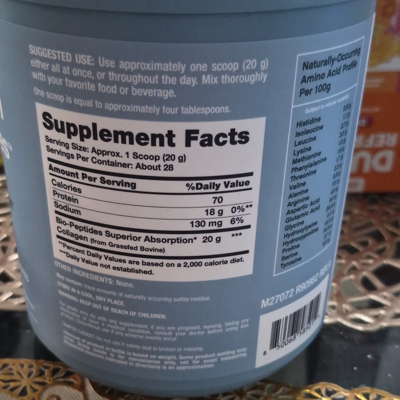 NeoCell Collagen Peptides with 20oz – Grass-Fed Powder 18 Amino Acids