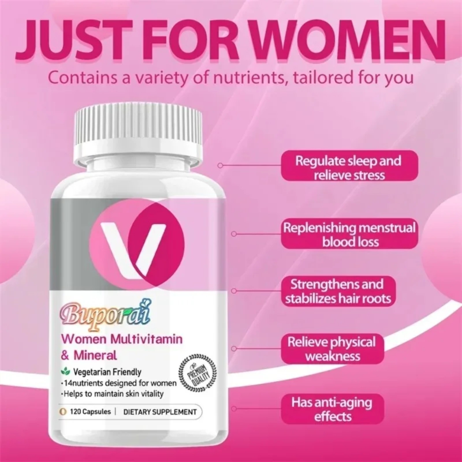 Women’s Multivitamin & Mineral 120pcs – Antioxidants, Hormonal Balance, Immunity