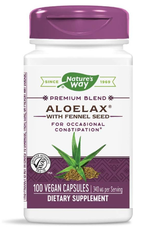Nature’s Way Aloelax w/Fennel – Packaging may Vary – 100 Vegan Capsules 5/28