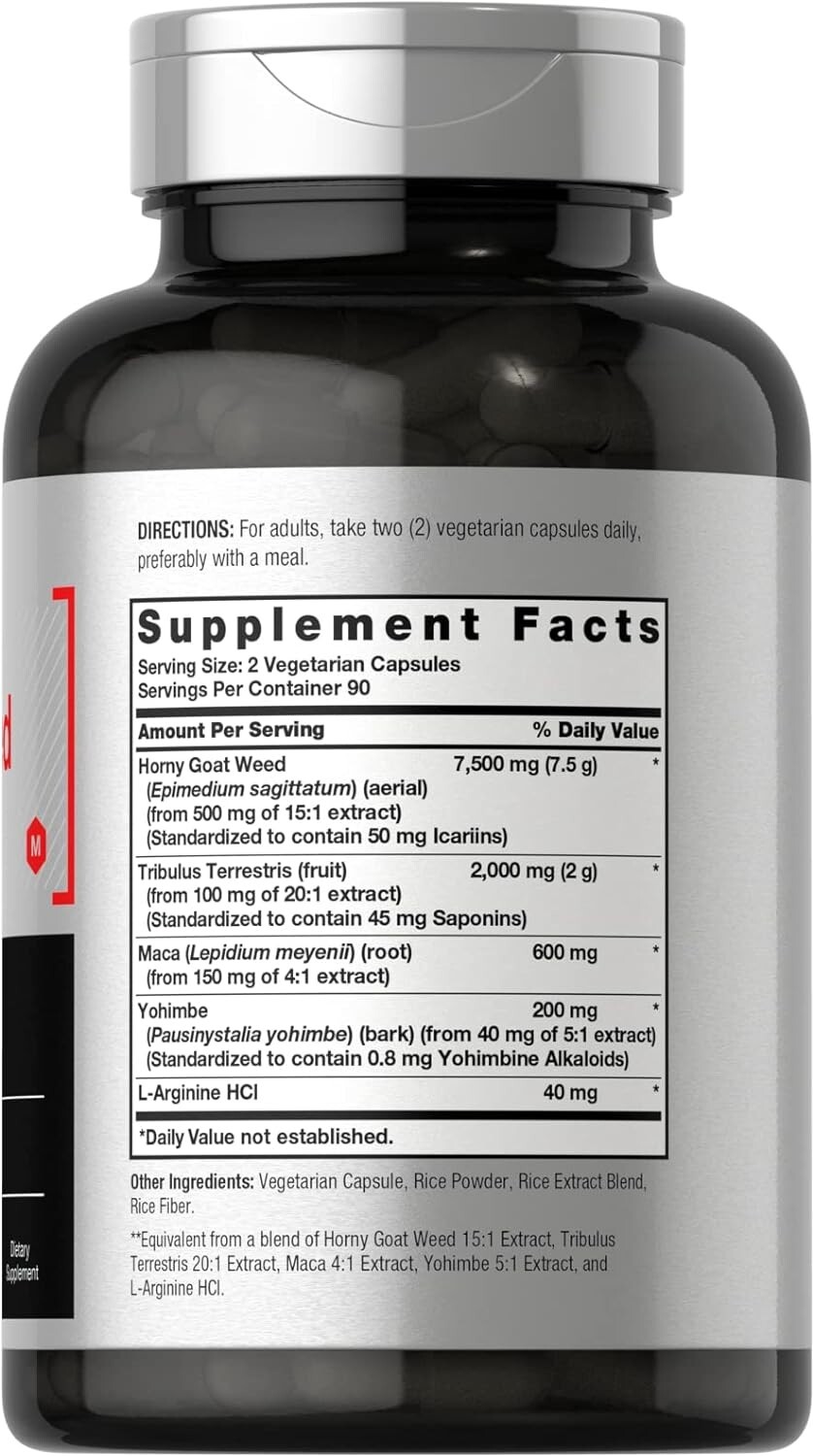 Horny Goat Weed Complex | 10,340 mg | 180 Capsules | Vegetarian | by Horbaach