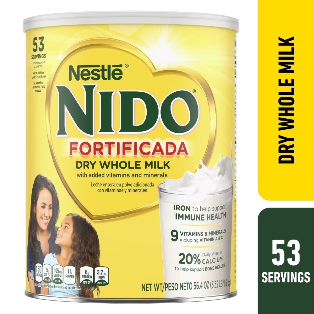 Dry Whole Milk Powder Fortified with Vitamins A C D Iron and Calcium 56.4 Ounce