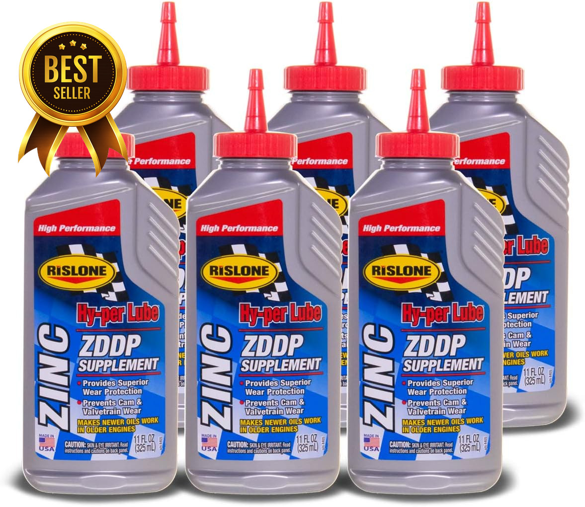 Zinc ZDDP Engine Oil Supplement Additive 11 Oz 6 Pack High Zinc Formula