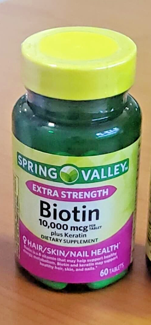 Spring Valley Biotin with Keratin Tablets 10,000 mcg 60 Tablets FREE SHIPPING