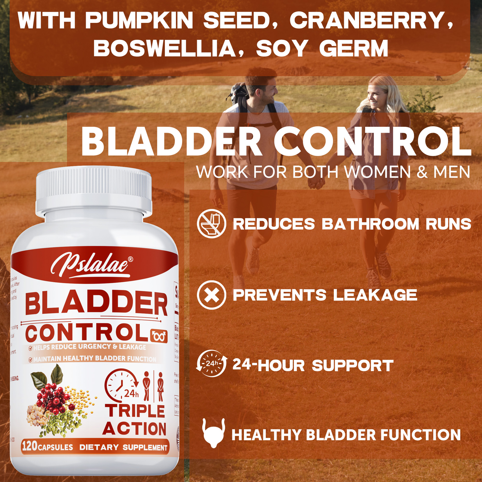 Bladder Control – with Pumpkin Seed Extract, Cranberry, Urinary Tract Health