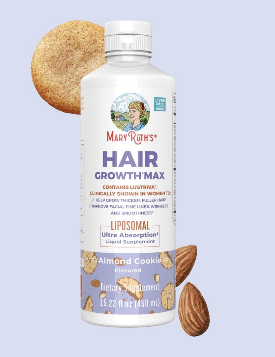 MaryRuth’s Hair Growth Max Liposomal Liquid Supplement Almond Cookie 15.22 oz