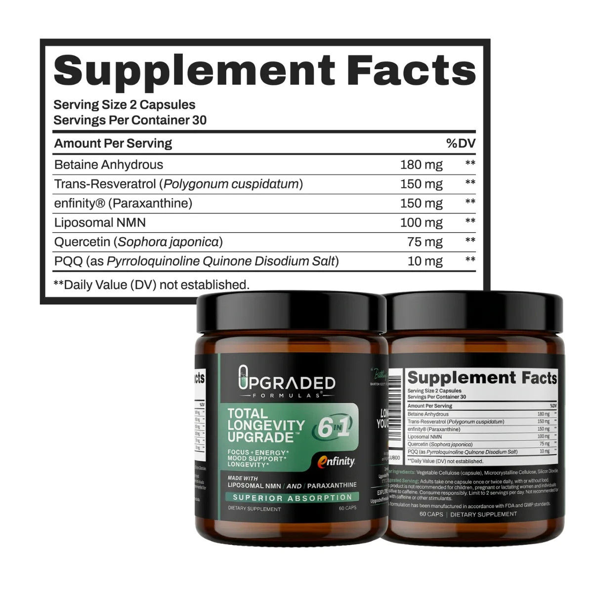 Upgraded Formulas Total Longevity Upgrade 60 caps 30 Servings