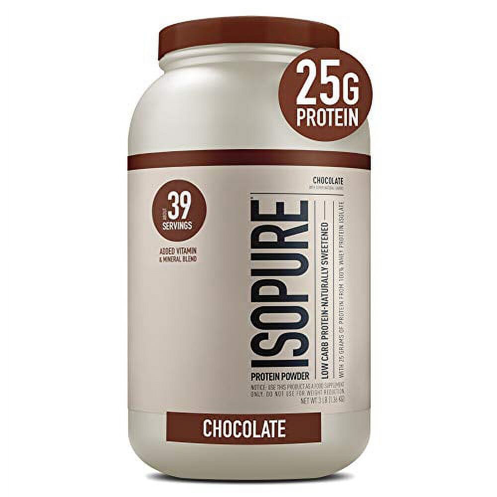 Isopure Protein Powder, Whey Protein Isolate, 25g Protein Dark Chocolate, 3lb