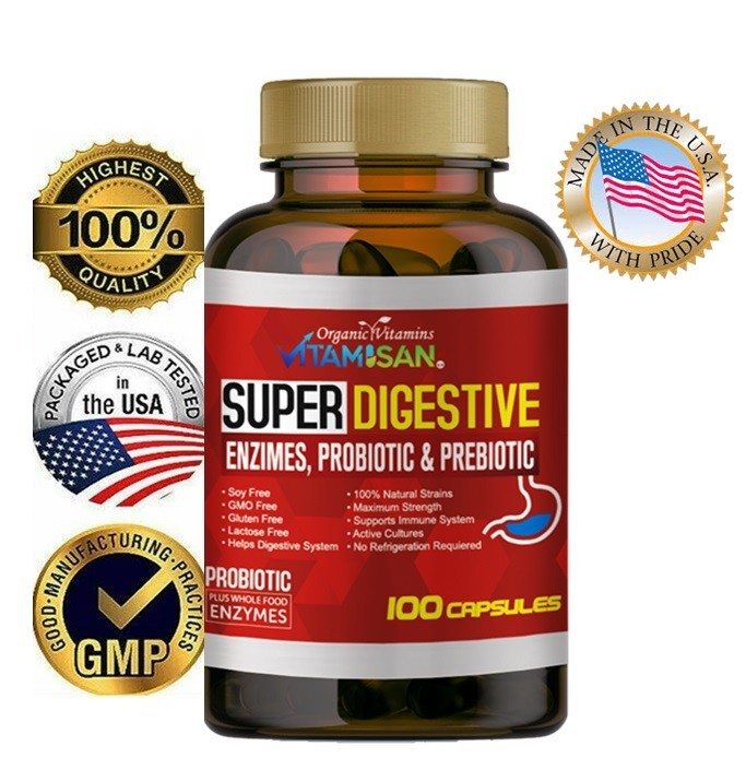 Daily Digestive Enzymes with Prebiotics Probiotics 100 capsules