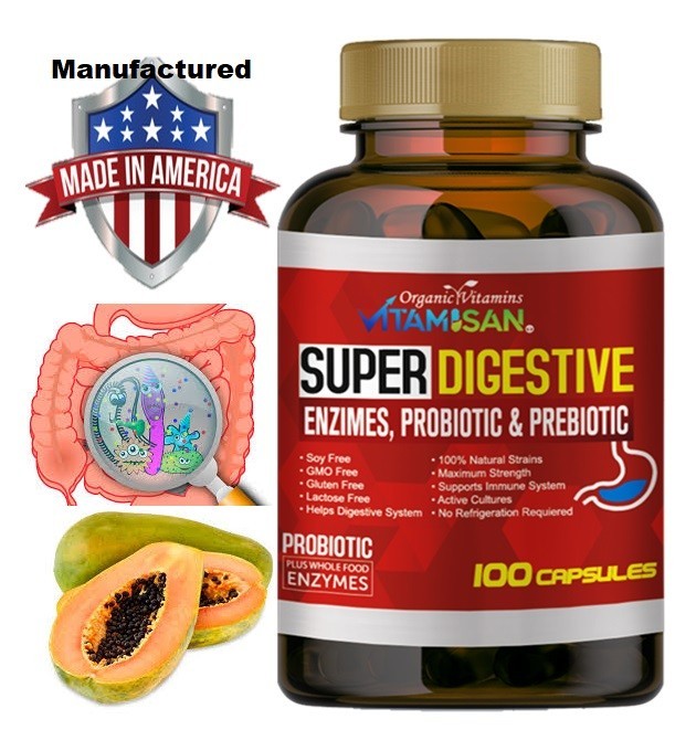 Daily Digestive Enzymes with Prebiotics Probiotics 100 capsules