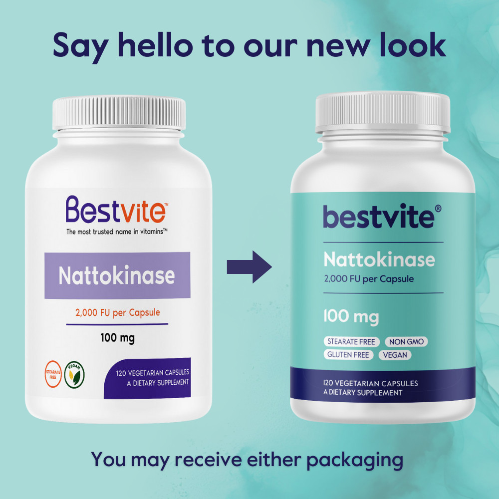 Nattokinase 100mg (2000 FU)(120 Vegetarian Capsules)-No Stearates