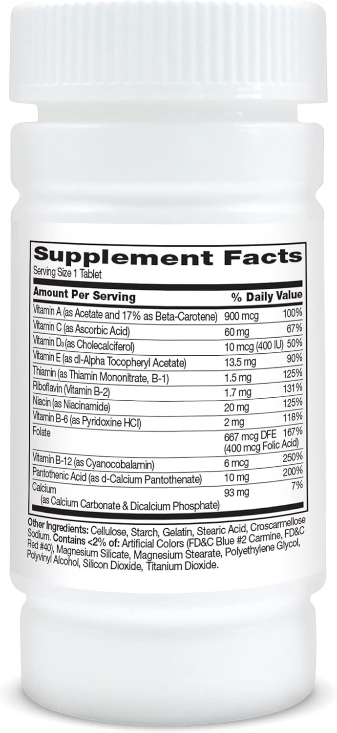 100 Count Gluten-Free Multivitamin Tablets – One Tablet Daily for Optimal Health