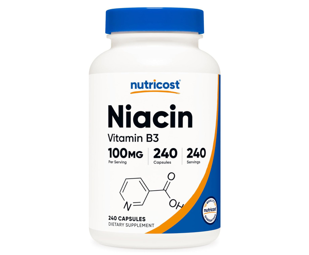 Niacin Vitamin B3 100mg Energy Metabolic Support Wellness 240 Veg Capsules