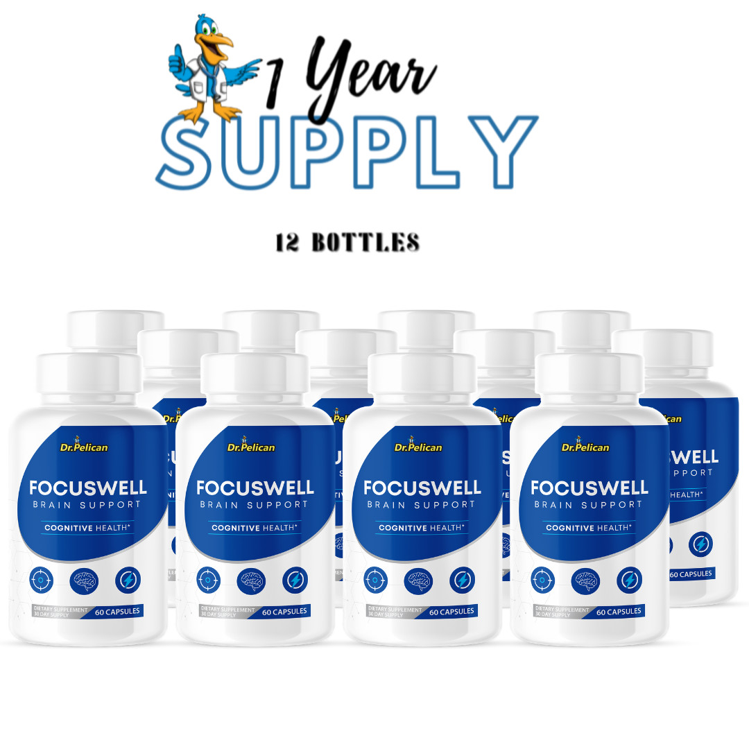 FocusWell – Brain Support- 12 Bottles- 720 Capsules