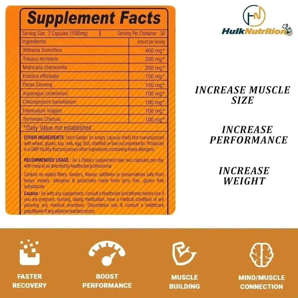 Bulk Mass & Weight Gainer Capsule for Fast Weight & Lean Muscle Gain – Pack of 3