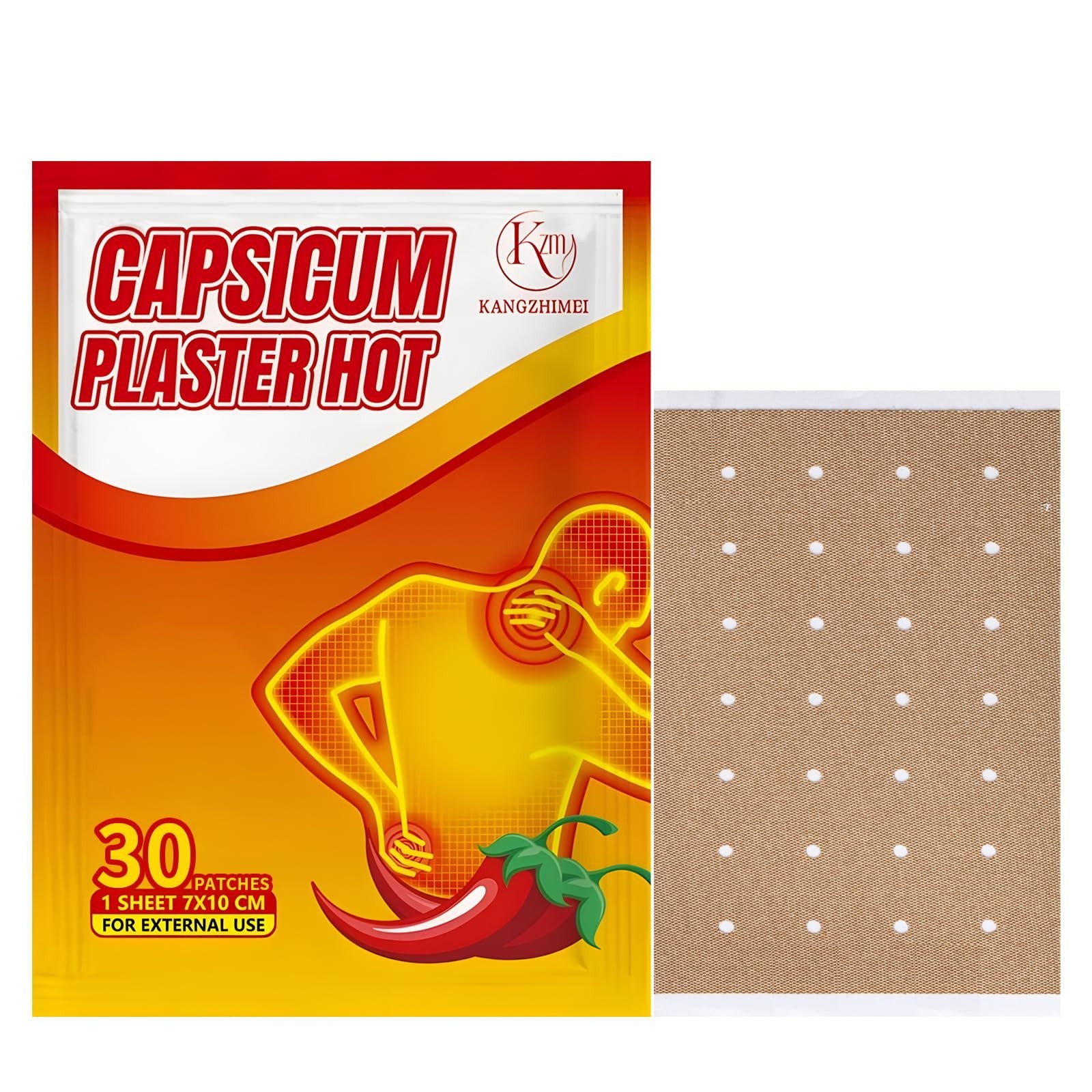Capsaicin Patches -30 Count Hot Capsicum Patch – 3.94″x2.76″ Capsaicin Hot Pa…
