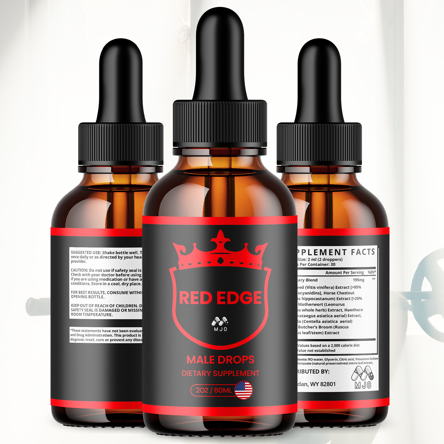 (3 Pack) Red Edge Drops Advanced Formula for Fitness and Energy 90 Servings