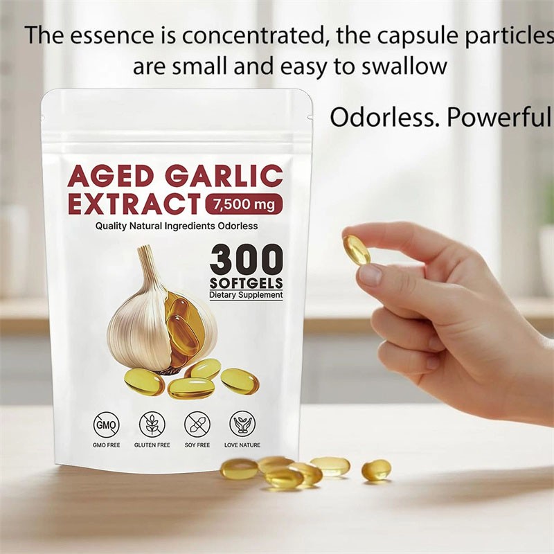 Elare Aged Garlic Extract, 300 Softgels, 7500mg Odorless | Heart & Immune US