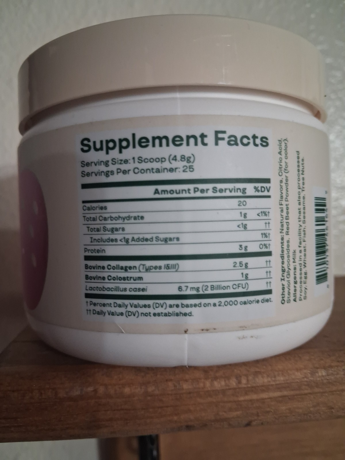 Bloom Colostrum & Collagen Peptides Strawberries & Cream Gut Health 4.23 Oz 0327