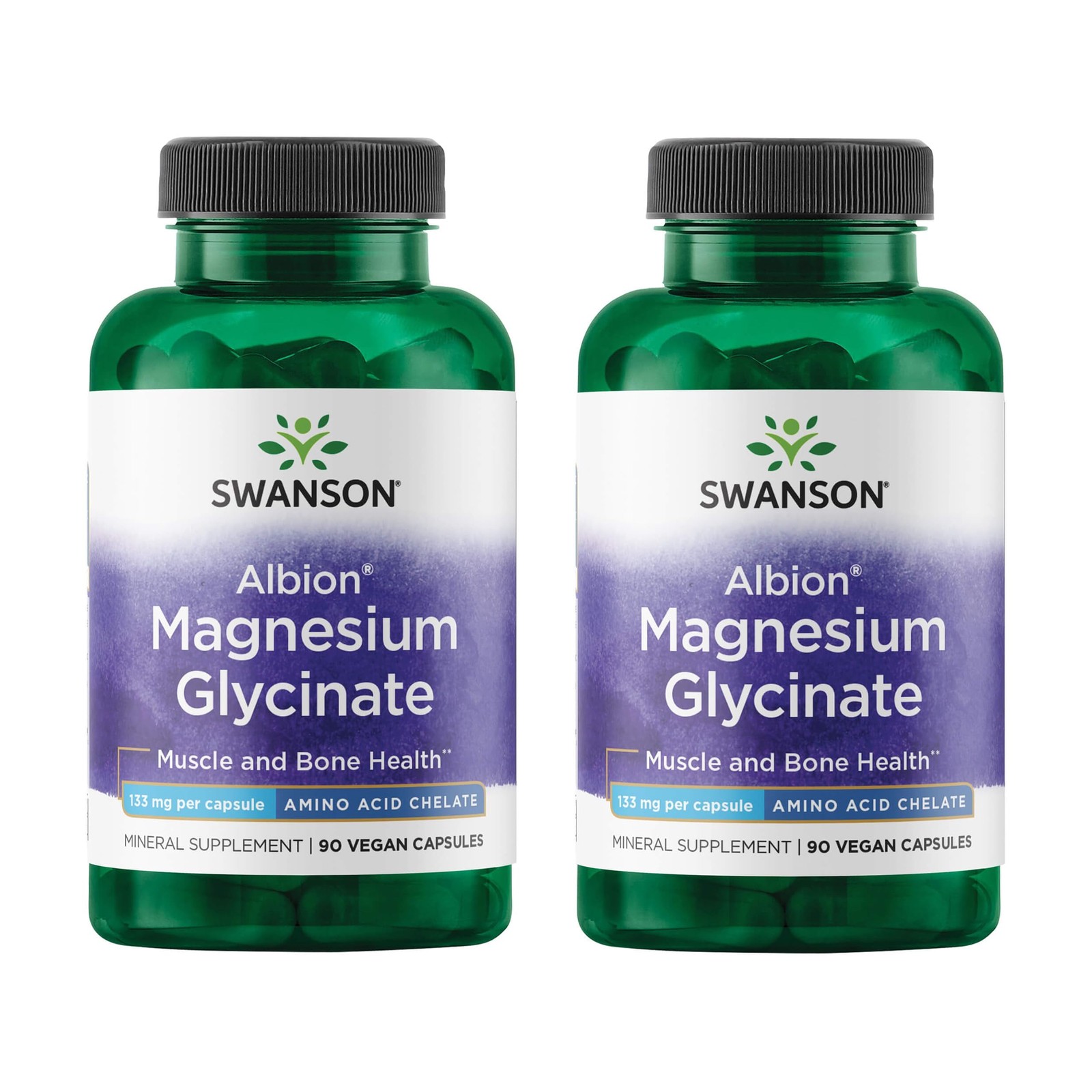 Swanson Chelated Magnesium 133 Milligrams 90 Capsules (2 90 Count (Pack of 2)