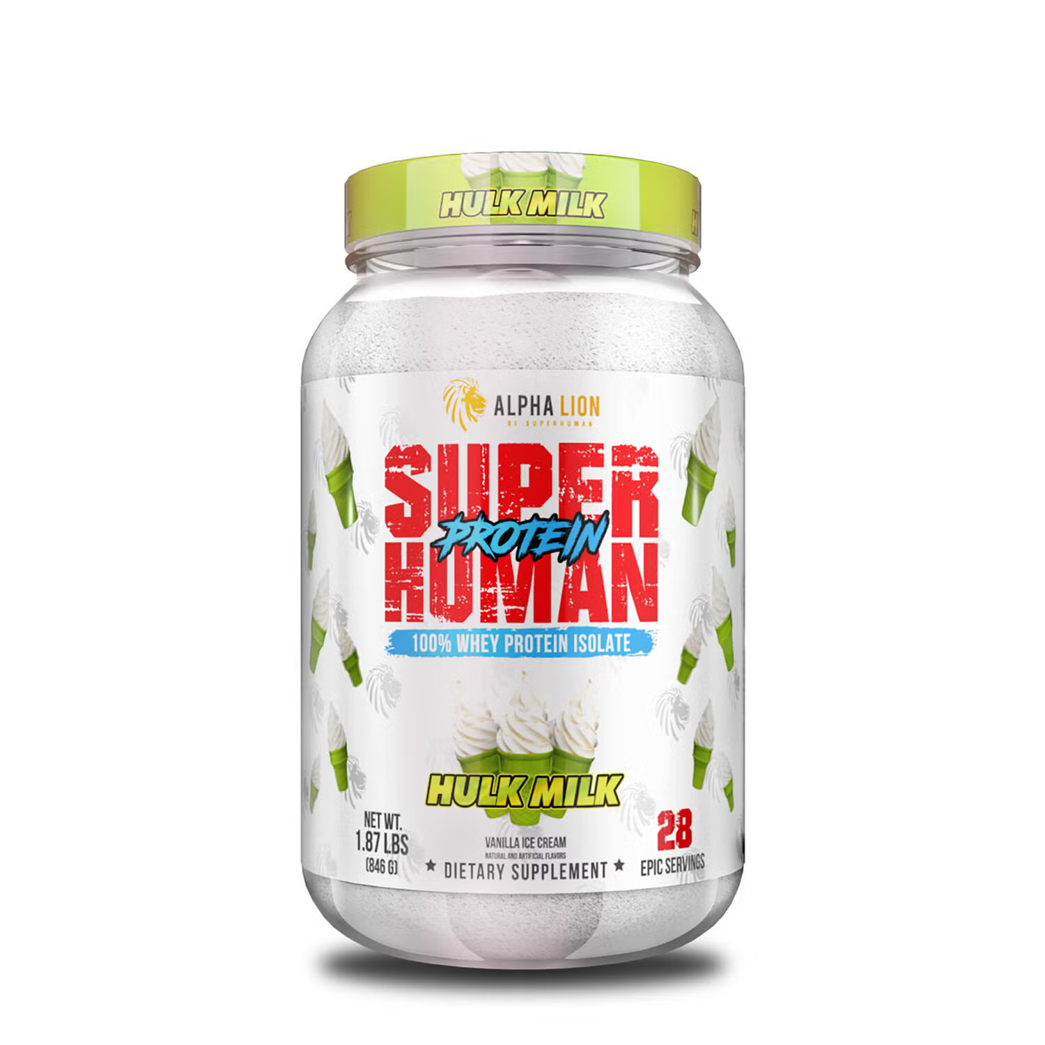 Alpha Lion Superhuman 100% Whey Protein Isolate Vanilla Ice Cream 846g NEW
