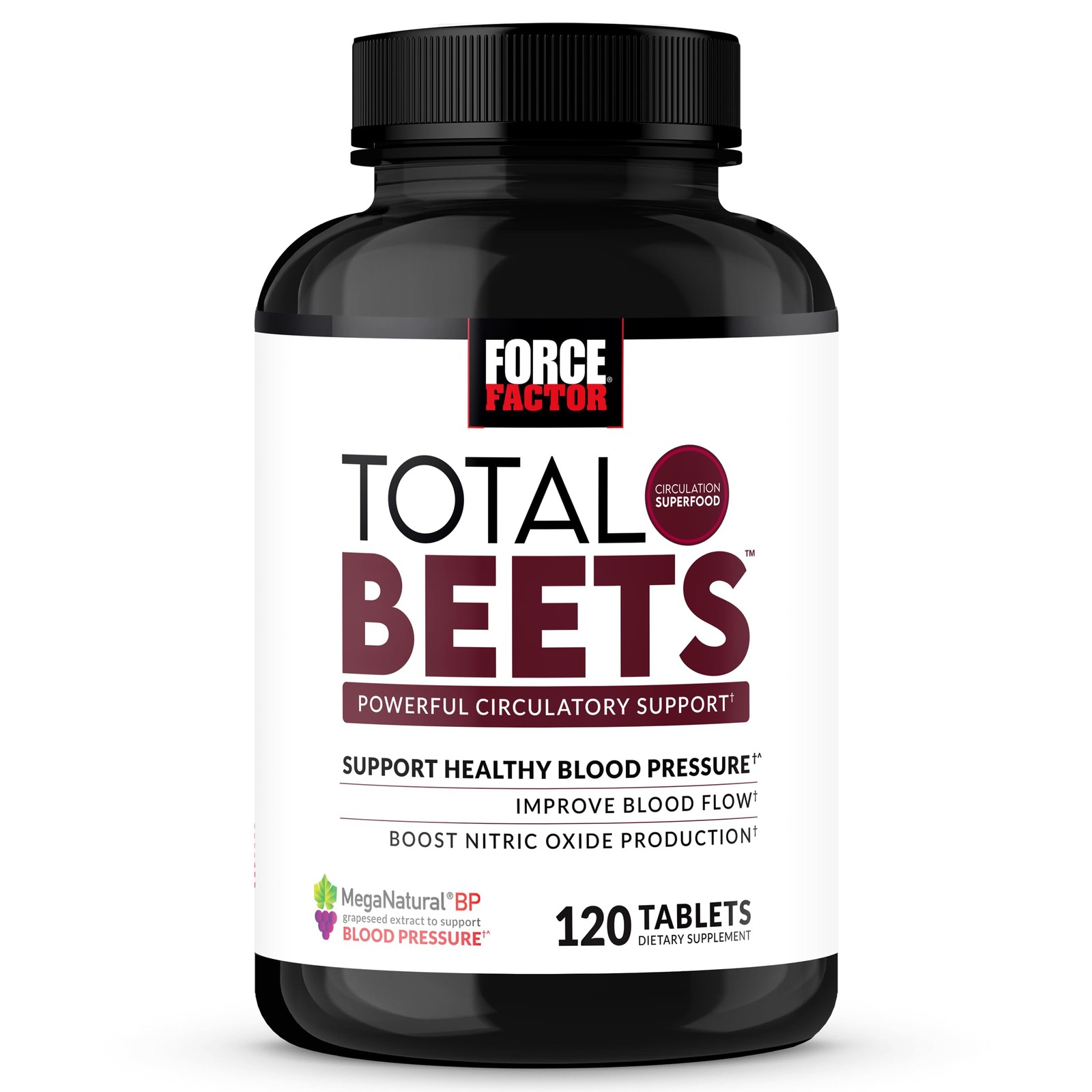 Force Factor Total Beets 120 Tablets Heart Health Nitric Oxide and Energy Boost
