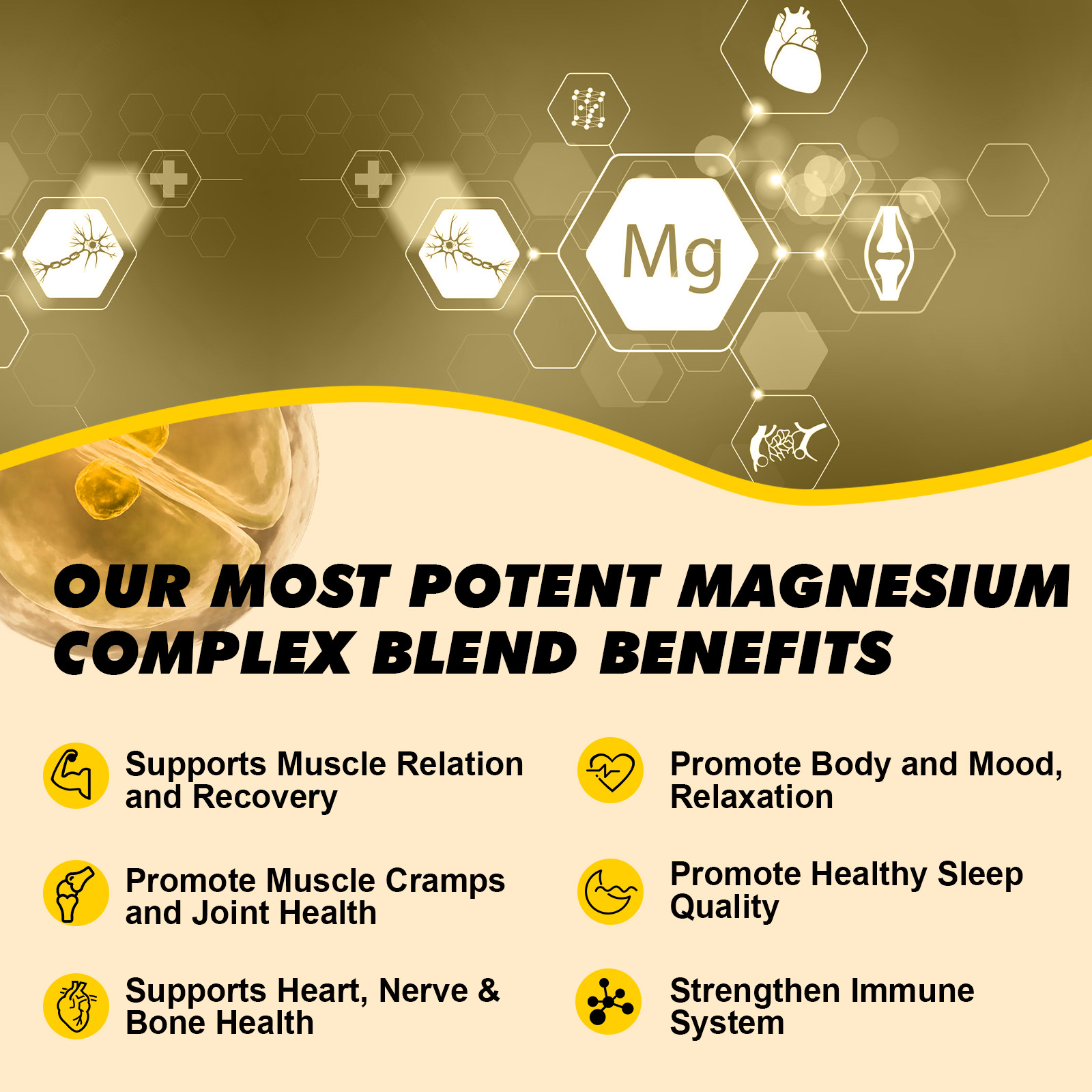 Organic Magnesium Liquid Drops for Sleep/ Anxiety Relief 500mg High Absorption