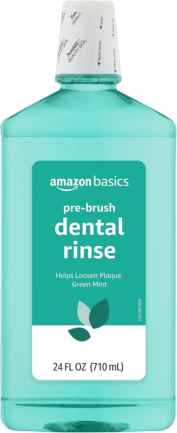 Amazon Basics Pre-Brush Dental Rinse, Green Mint, 24 24 Ounce (Pack of 1)