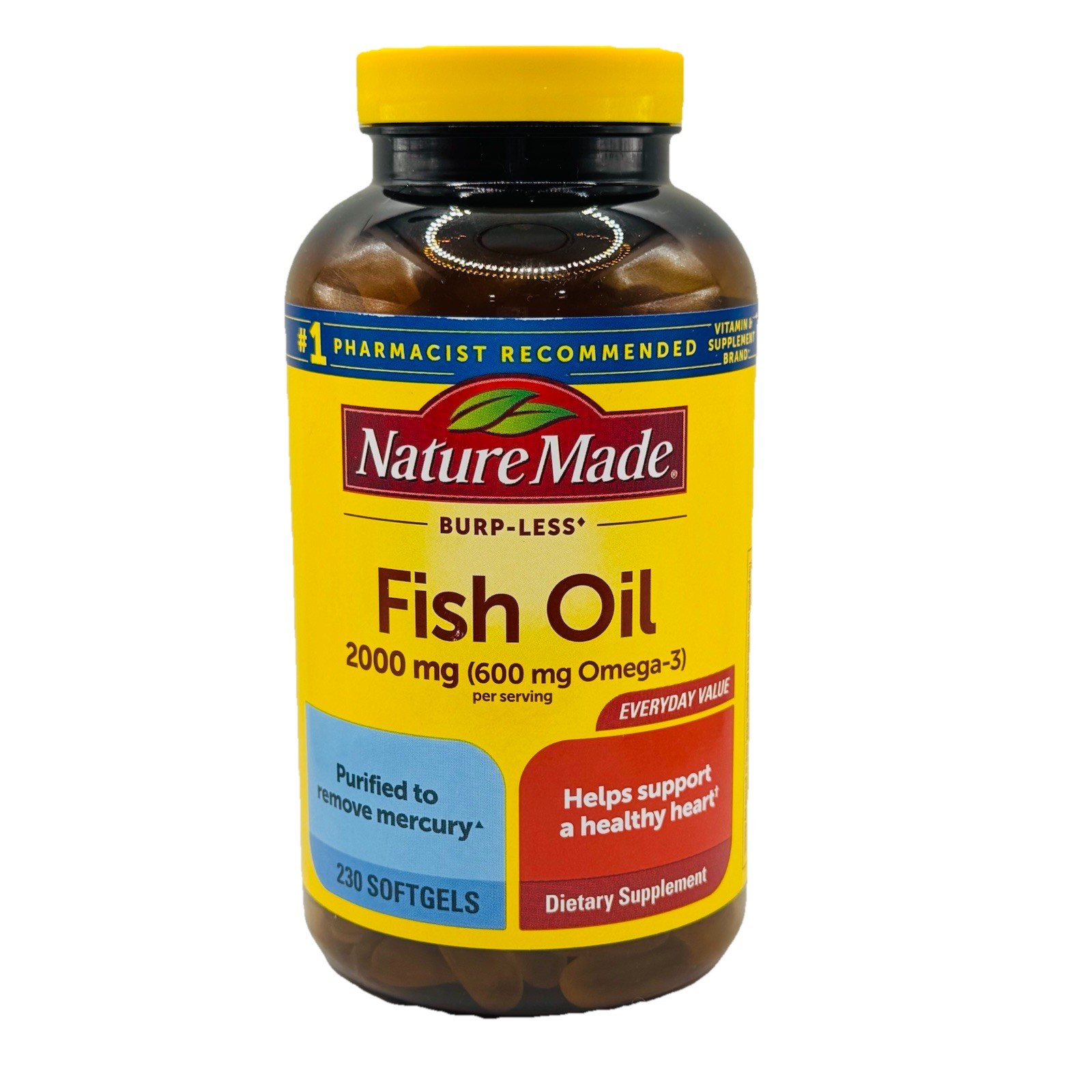 NATURE MADE 2000 Mg 600 mg OMEGA 3 230 Softgels Burp-Less Exp 11/2027