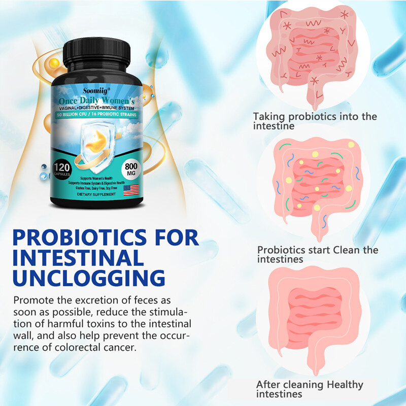 50 Billion Probiotics CFU Potency Gut Health Women 120 Capsules