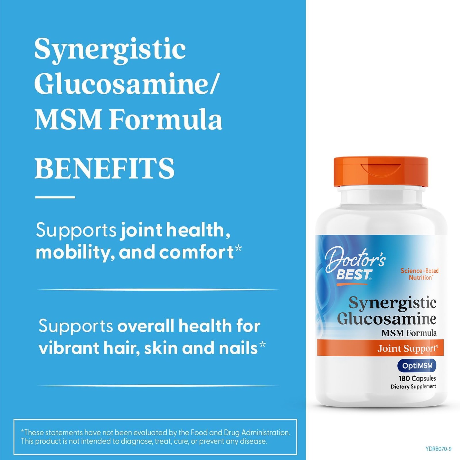Doctor’s Best Synergistic Glucosamine with 180 Count (Pack of 1), No Color