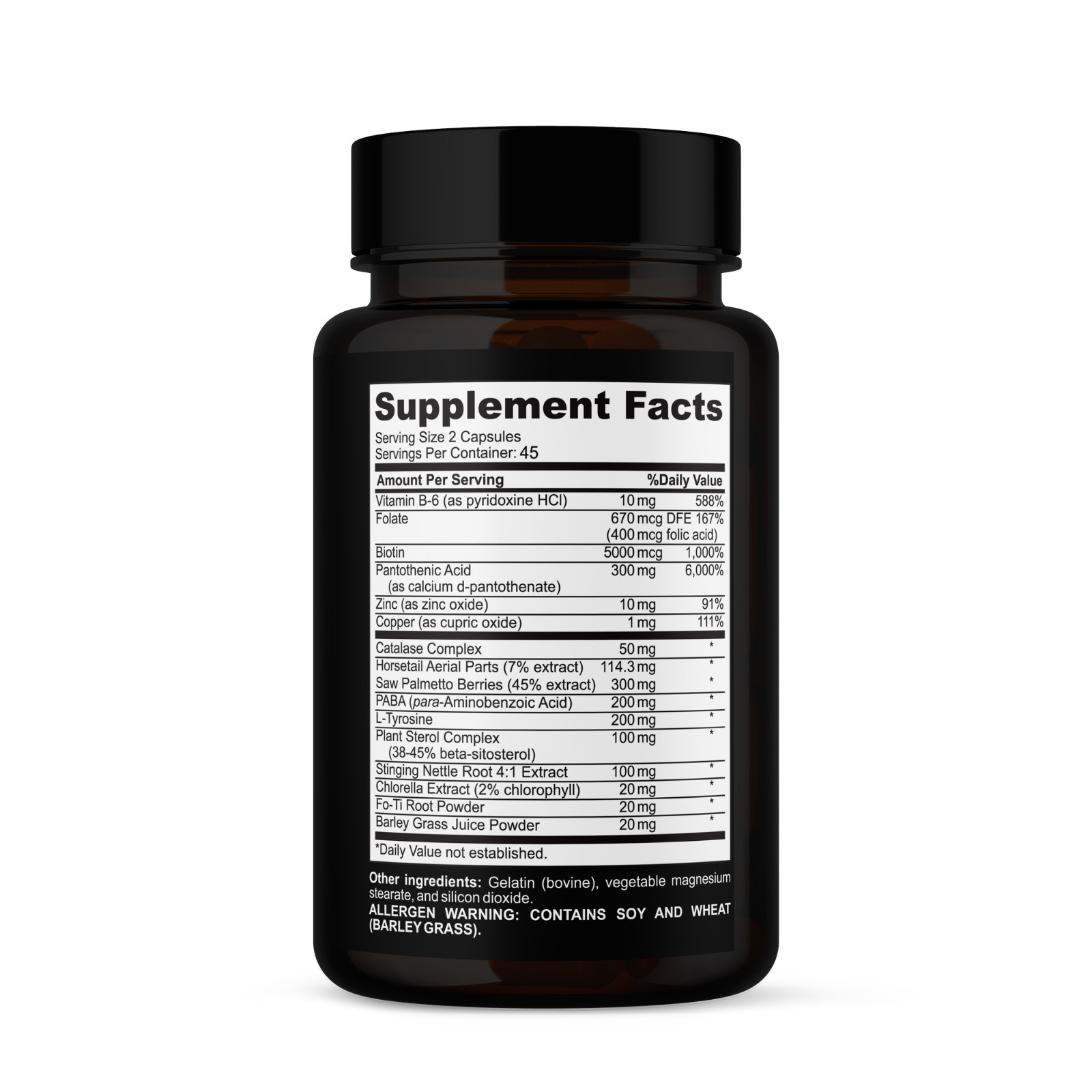 DHT BLOCKER Hair Growth Supplement (90 Capsules) by Grow Vitamin