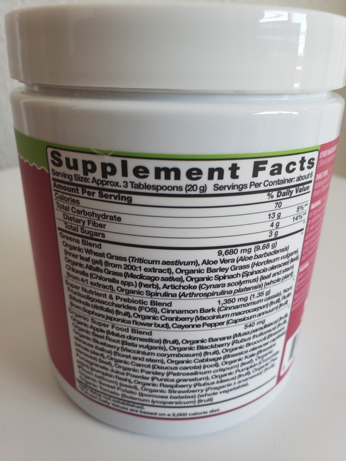 Daily Greens Pink For Women 4.23 oz(120gr) Fruit &Veggie Powder Exp 10/2026